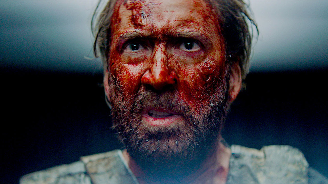 This is a still image from the film, Mandy.